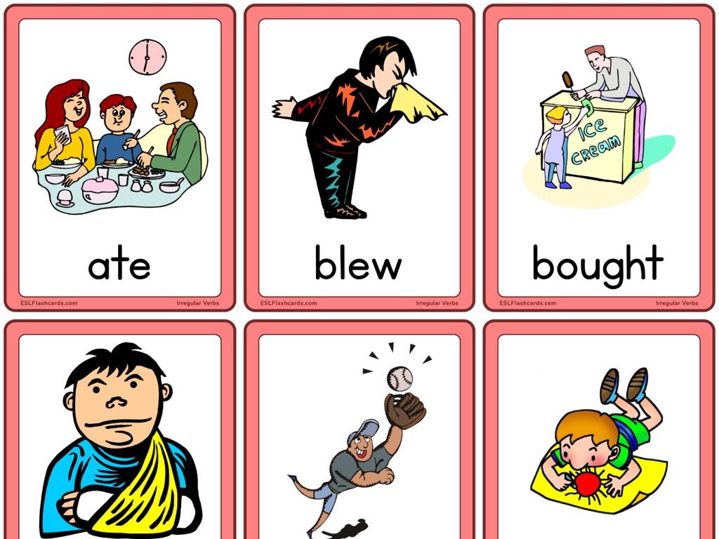 verb flashcards illustrations