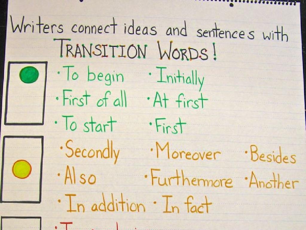 transition words chart