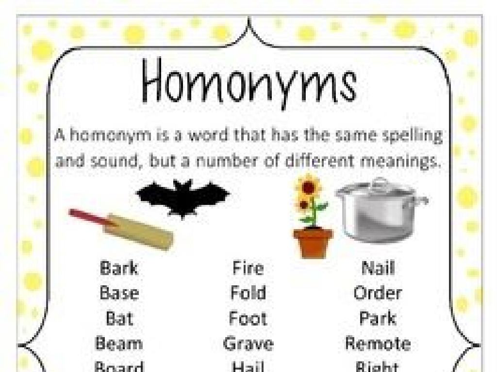 homonyms illustrated list