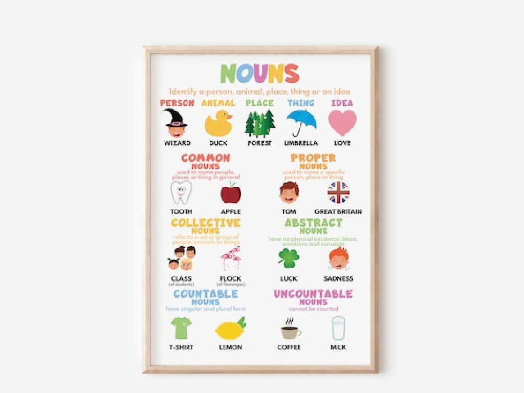 types of nouns poster