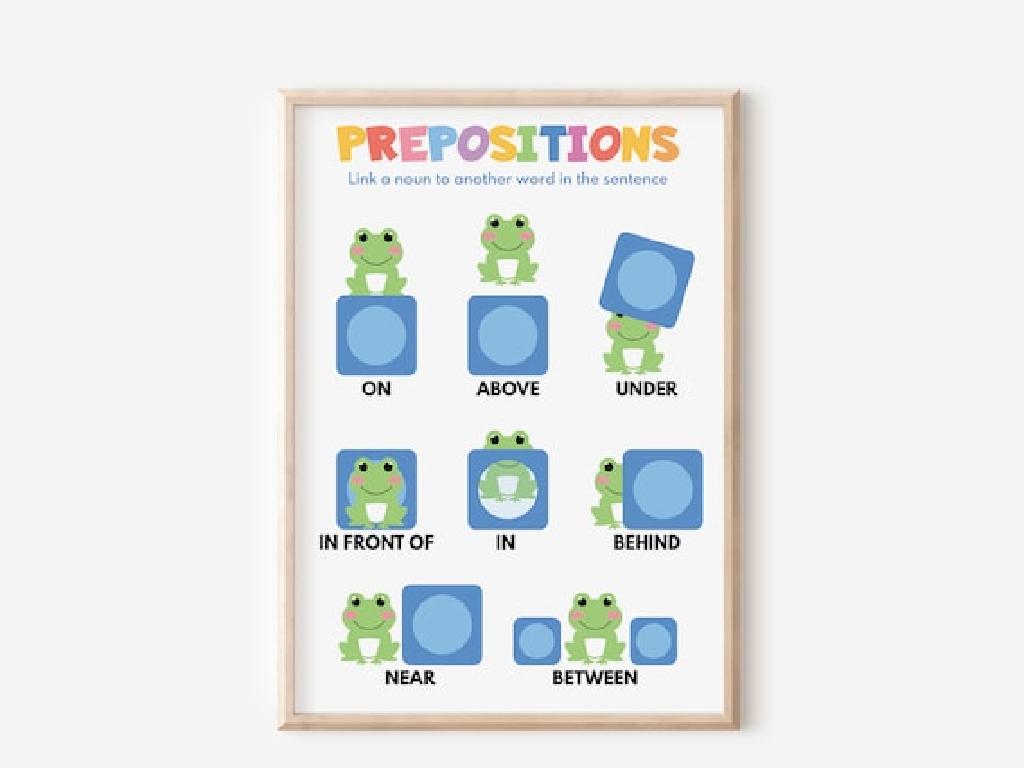 frog prepositions poster