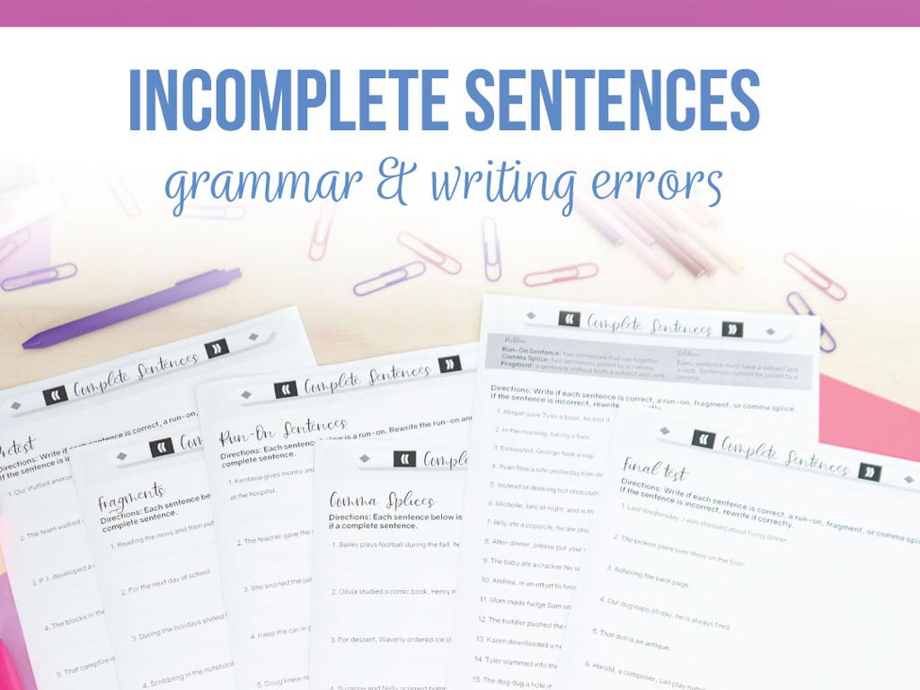 grammar writing worksheets