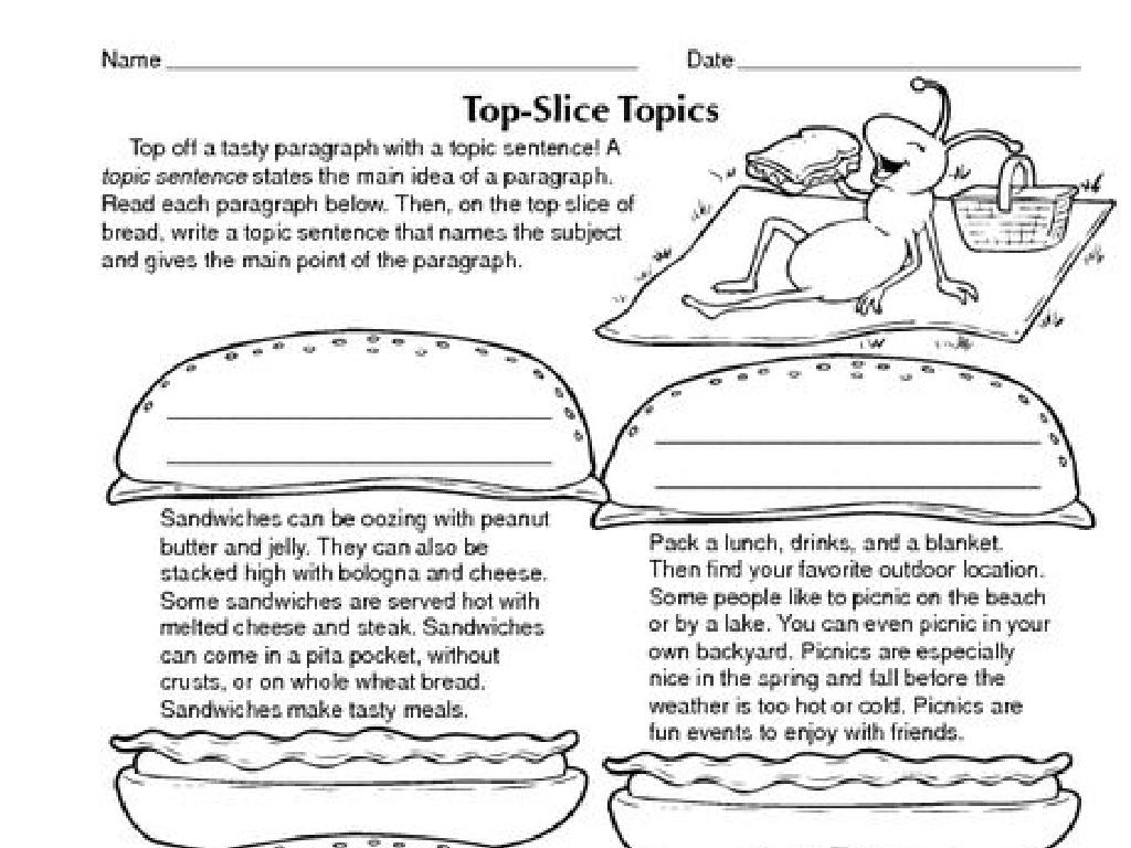 topic sentences worksheet