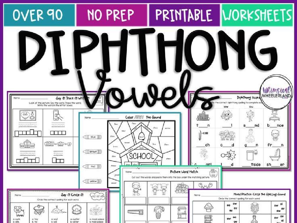 diphthong vowel worksheets