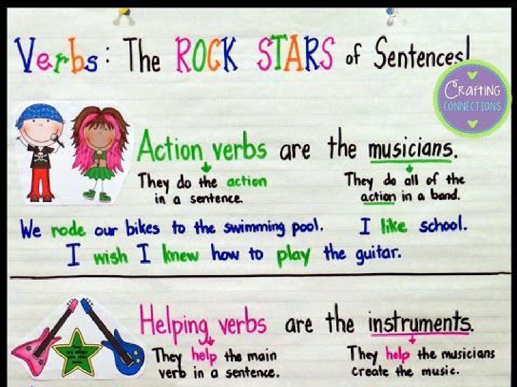 action helping verbs poster