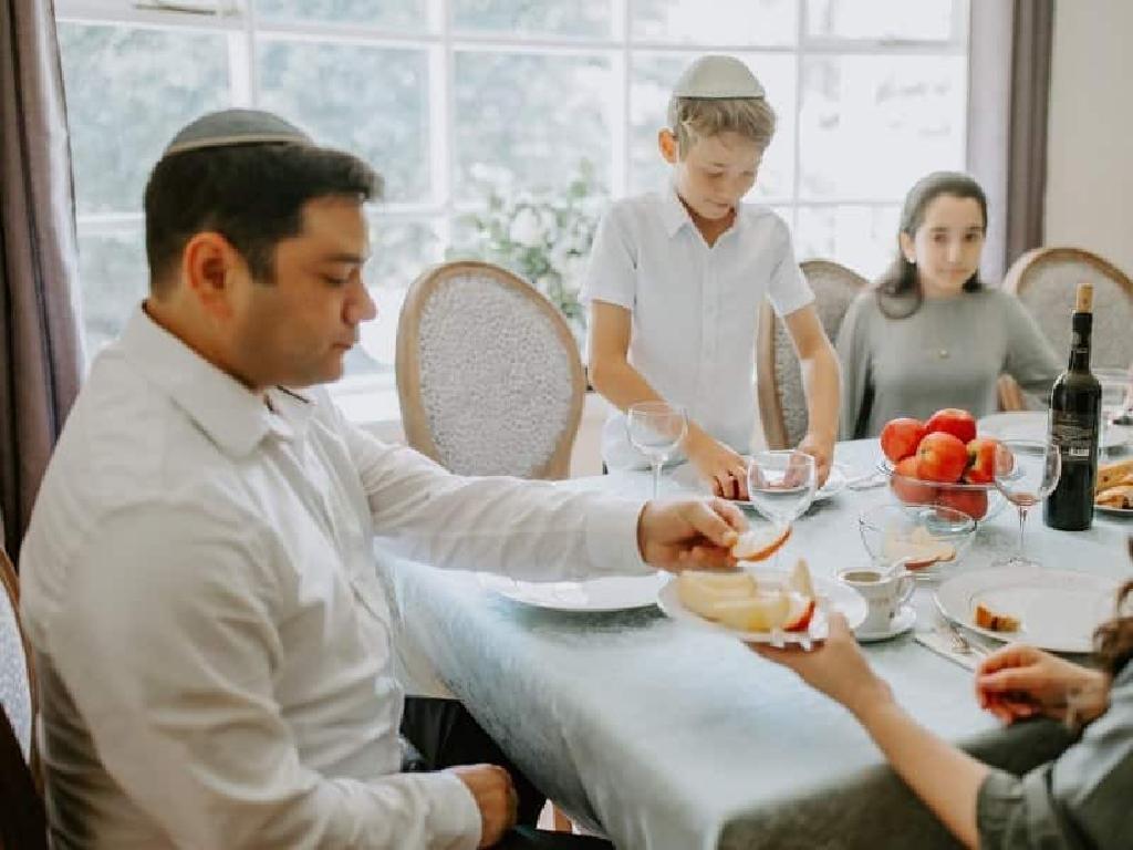 family dining together