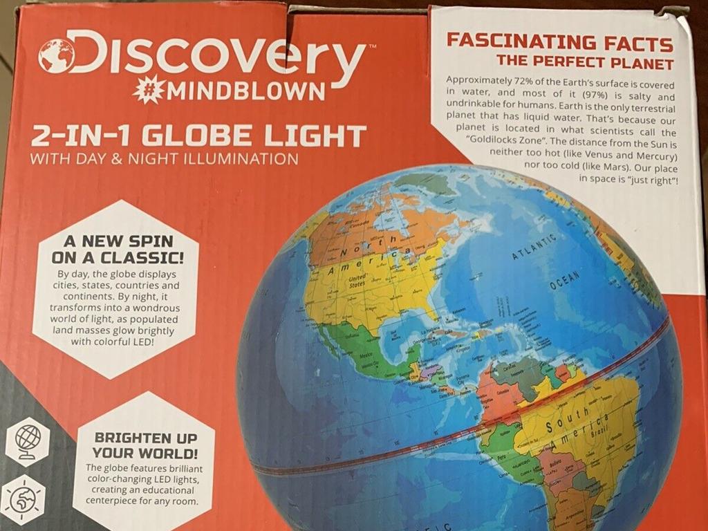 discovery globe light packaging