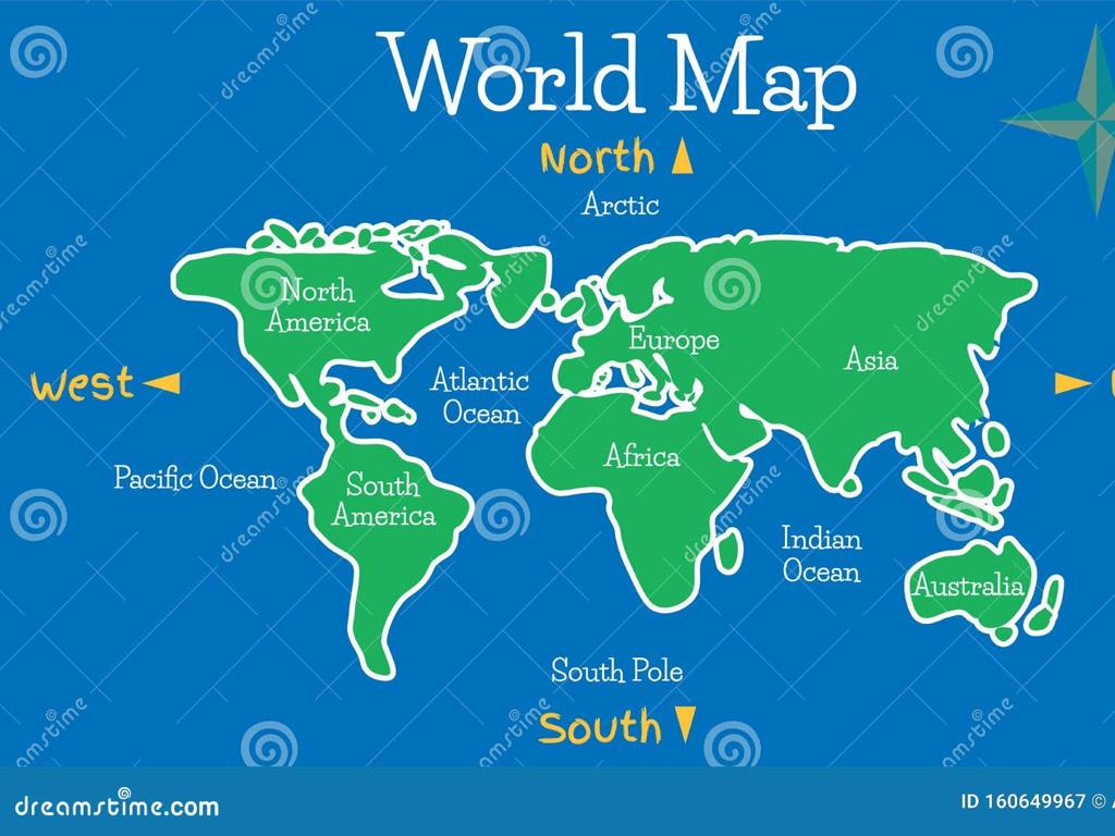 labeled world map