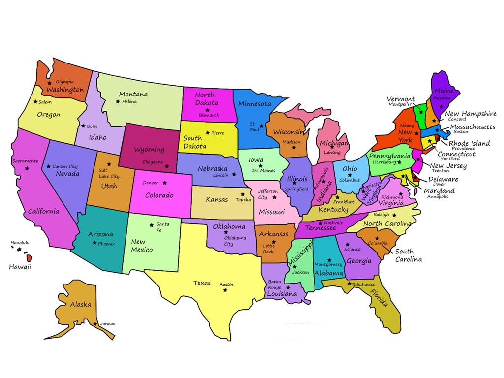 us map state capitals