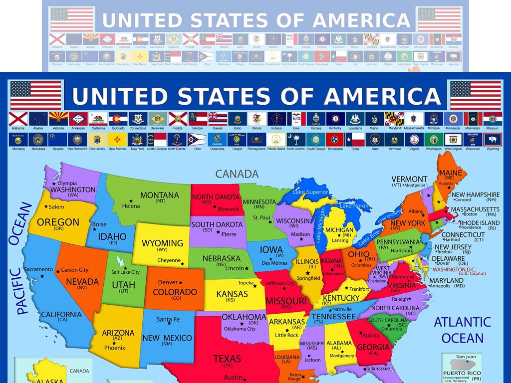 us states capitals map