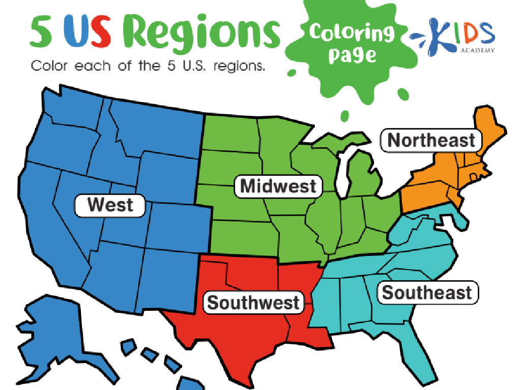 u.s. regions coloring